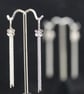 Dangly Sterling Silver Flower Earrings