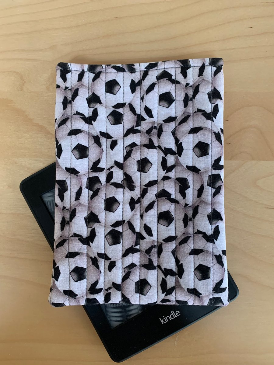 Football Print Quilted Fabric Sleeve for 6” Kindle Paperwhite