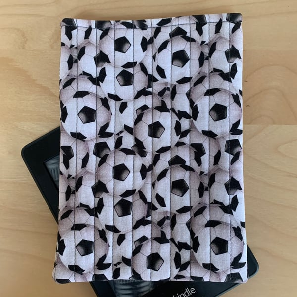 Football Print Quilted Fabric Sleeve for 6” Kindle Paperwhite