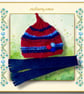 Reserved  for Samantha - Red and Blue Hat and Scarf Set