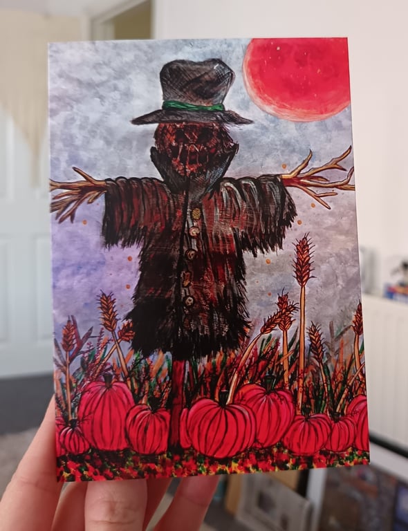 Harvest Scarecrow A6 Art Print Card 