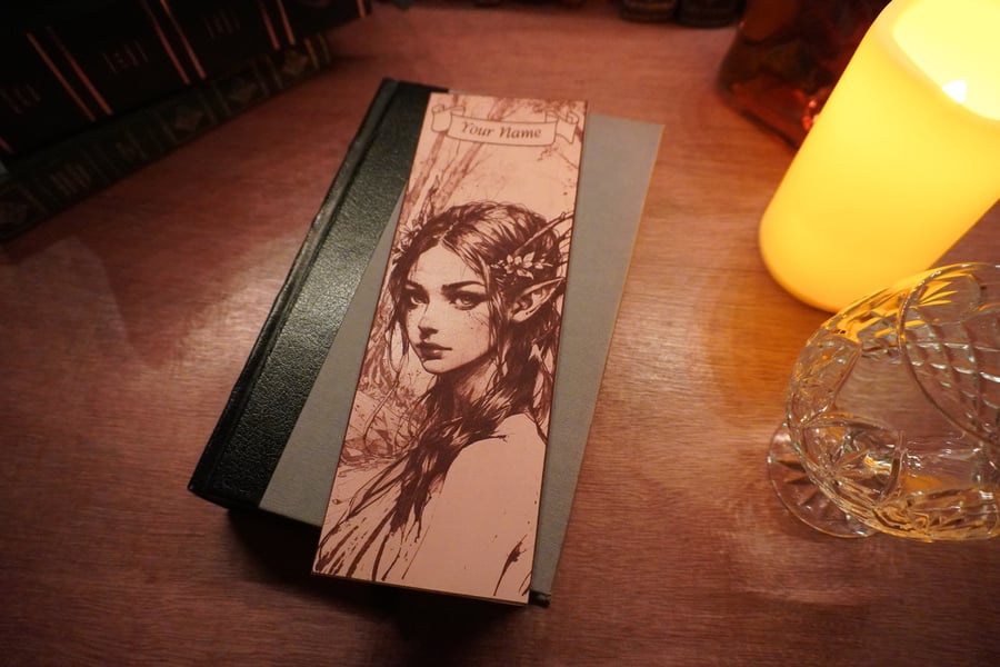 Forest Fairy Leather Personalised Bookmark