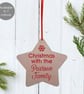 Personalised Bauble Star Family Christmas Wooden Tree Decoration - Image 1