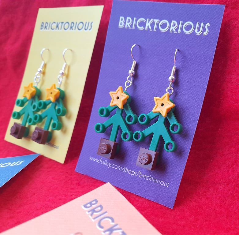Lego Christmas Tree Earrings