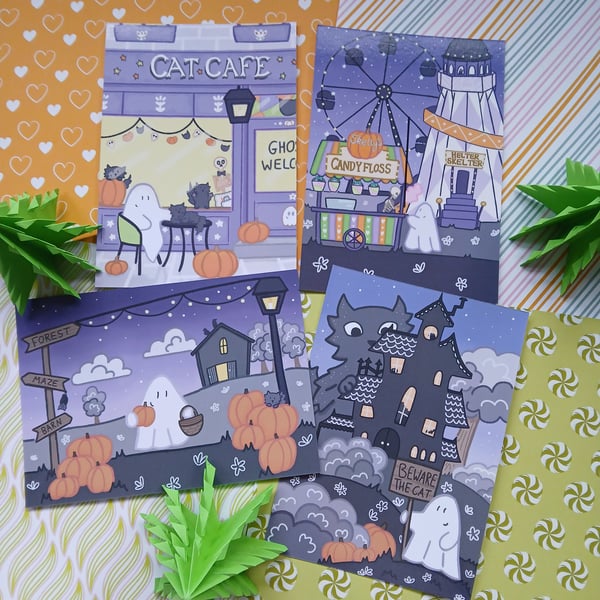 Halloween Ghost A6 Postcards