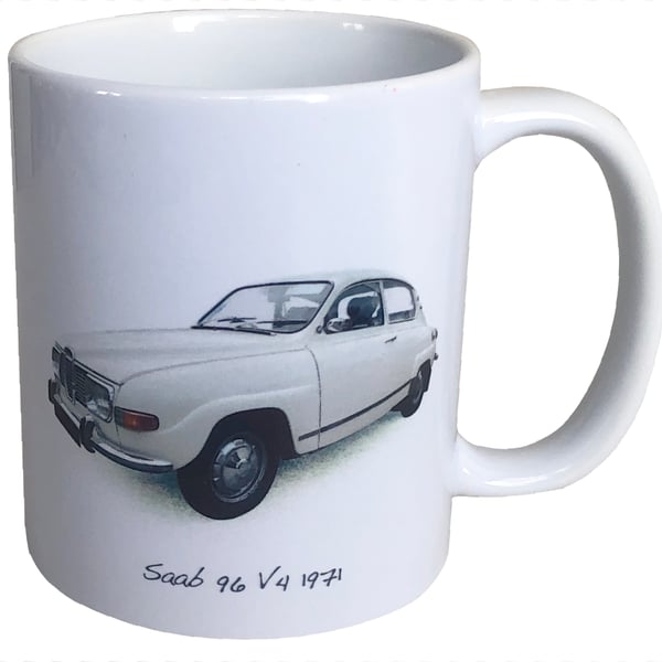 Saab 96 V4 1971- 11oz Ceramic Mug for the Enthusiast