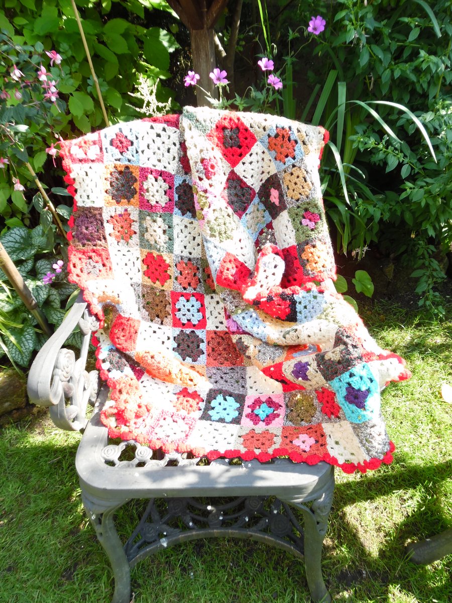 crocheted blanket for cot, pram, lap, wrap