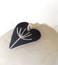 Dandelion seed heart pendant necklace in black - Image 3
