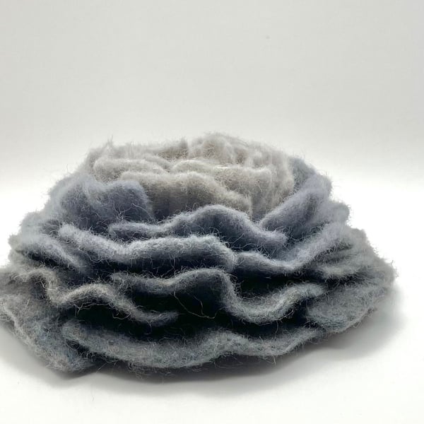 Large Flower Brooch Felt Flowers Pin Handmade Item Unusual Jewellery Wet Felting