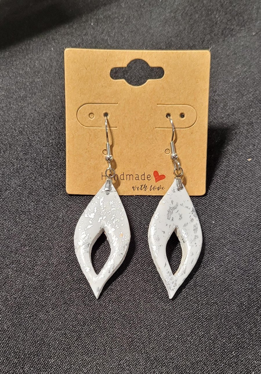 Minimalist White Polymer Clay Earrings, Lightweight Everyday Artisan Jewelry