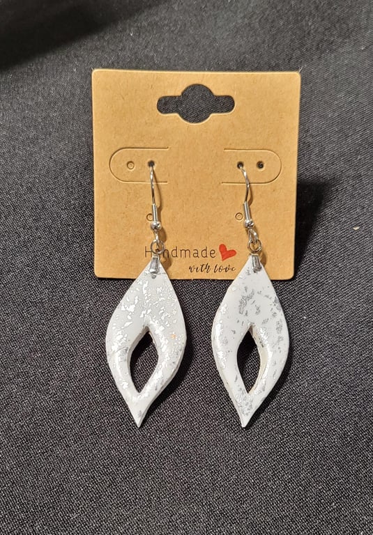 Minimalist White Polymer Clay Earrings, Lightweight Everyday Artisan Jewelry