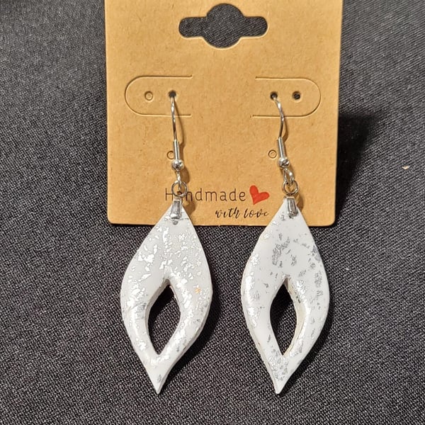 Minimalist White Polymer Clay Earrings, Lightweight Everyday Artisan Jewelry