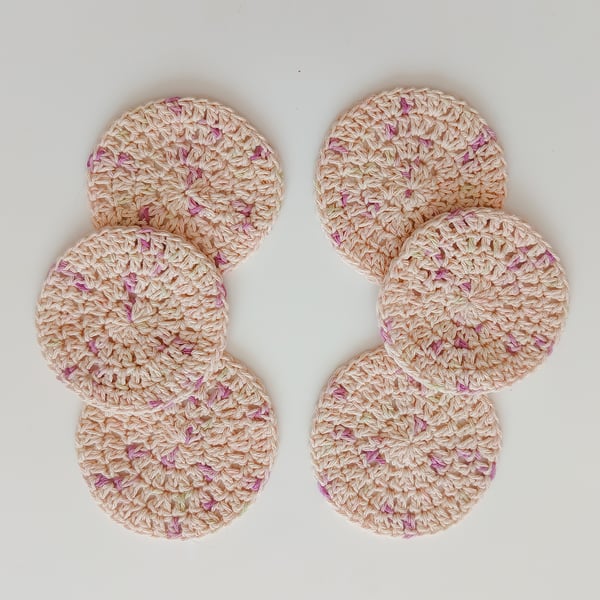 CROCHET Cream Ombre Coasters, Set of Six, with Table Centre