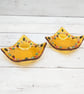 Amber Glass Trinket Dish with Autumn Leaf and Toadstools Detail - Image 9