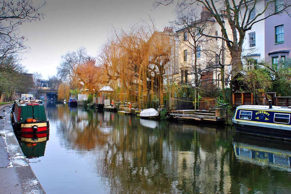 Narrow Boats Regent's Canal Camden London UK Photograph Print
