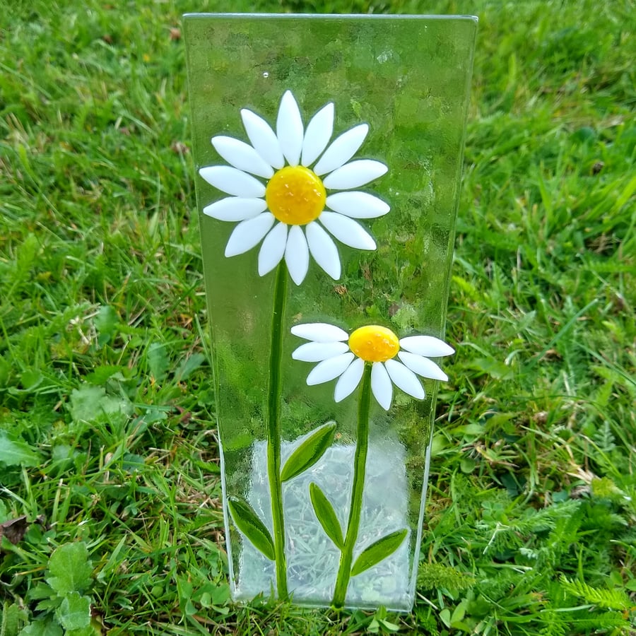Seconds and Samples sale: Fused glass Daisy stand 2