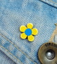 Ukraine Flower Pin, Charity Donation, Handmade Ukraine Forget Me Not Brooch - Image 3