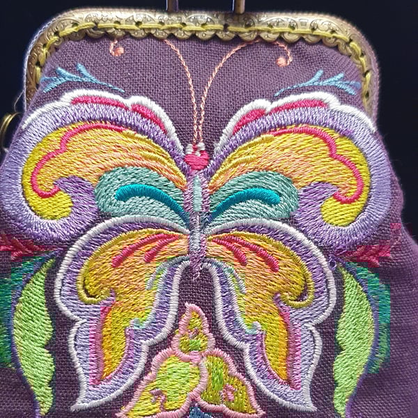 Rosemaling butterfly design purse 