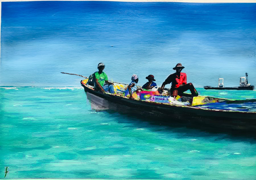 Ferry to île a vache, Haiti 