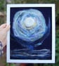 Full moon rising over the sea - Needlefelt wool painting - Image 4