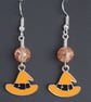 Gorgeous Orange Witches Hat Earrings. - Image 1