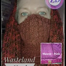 Crocheted Wasteland Hood Distressed Hooded Shawl Style Wrap - MAUVE PINK