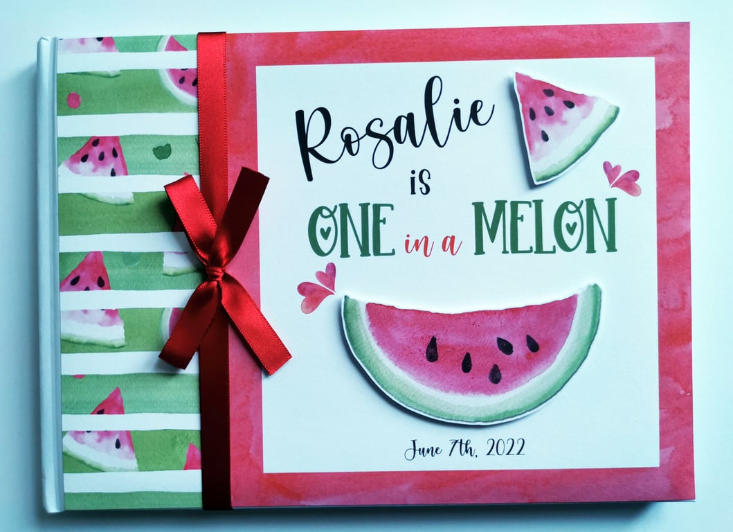 Melon Birthday Guest book, One in a Melon guest book, gift