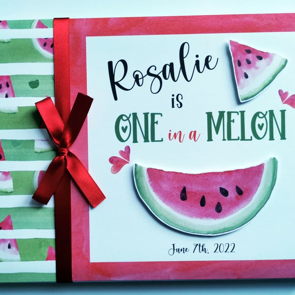 Melon Birthday Guest book, One in a Melon guest book, gift