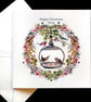 A Luxury Christmas Garden Bird Garland -Mum- Handmade Card.  - Image 2