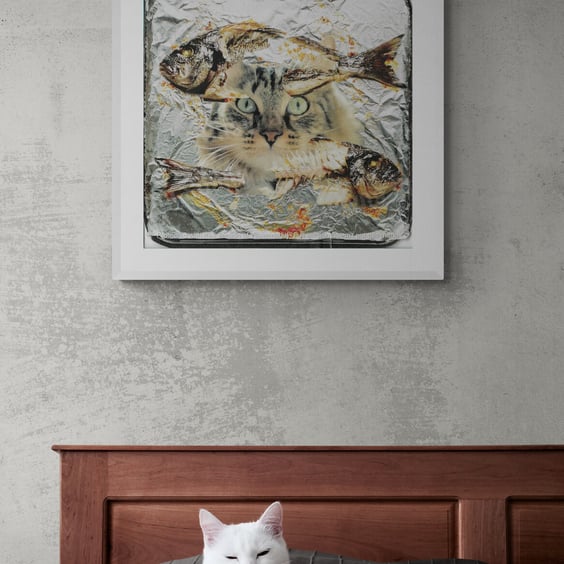 'Dish' print of handmade collage