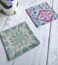 Hand Printed Linen Coaster Set - Image 2