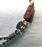 Handmade Beaded Leather Picasso Jasper Gate Bracelet  - Image 9