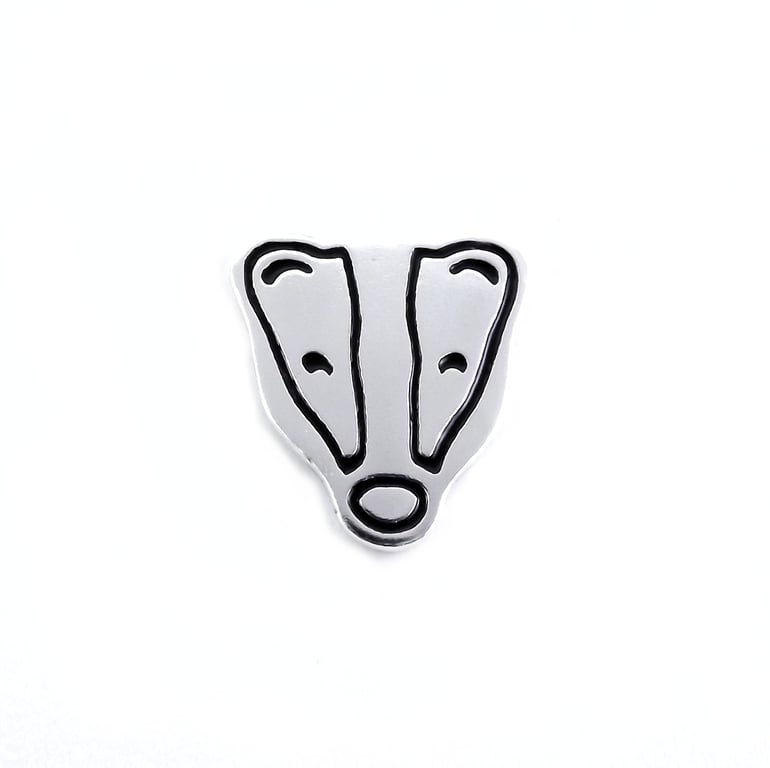 Badger Tie Pin, Badge, Lapel Pin (Small), Silver Wildlife Jewellery Gift