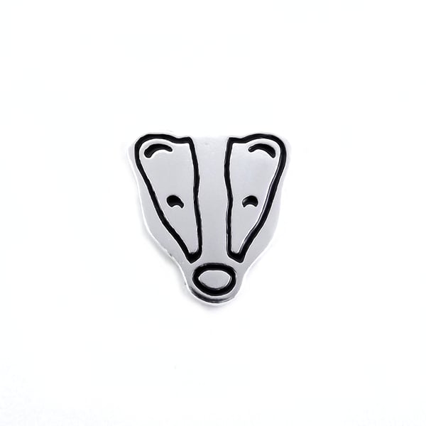 Badger Tie Pin, Badge, Lapel Pin (Small), Silver Wildlife Jewellery Gift