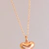 Rose Gold Vermeil Puffed Heart Pendant.