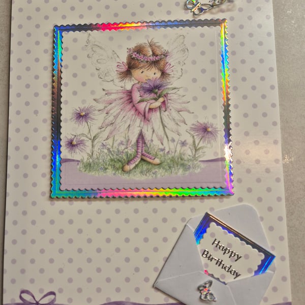 Childs cute fairy birthday card 