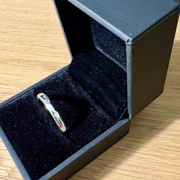 "Rain" - Sterling Silver Ring - 4g - Made To Any Size - 3mm x 2mm D shape