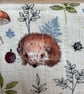 Hedgehog Print Quilted Fabric Mini Purse - Image 3