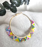 Colorful Beaded Hoop Earrings - Handmade Seed Bead Hoops - Image 2