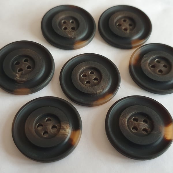 1 & 1 8" 28mm 44L polyester Tortoise Shell Buttons DESIGNER