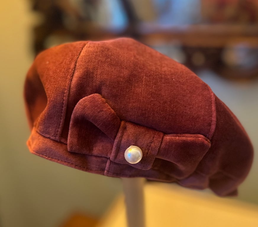 Russet Beret Style Velvet Hat