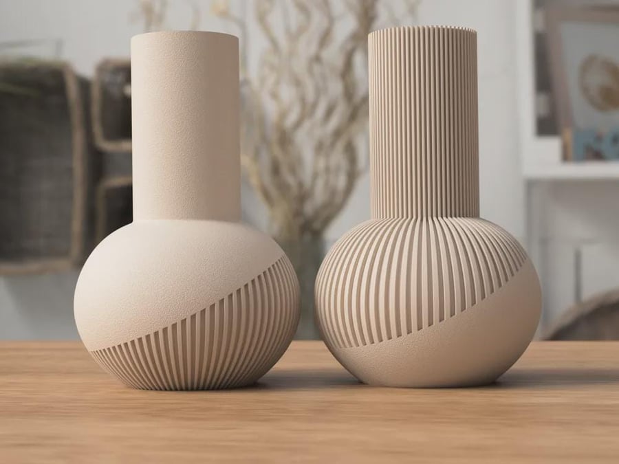 Tama Japandi Vase Modern Ribbed Minimalist Decor
