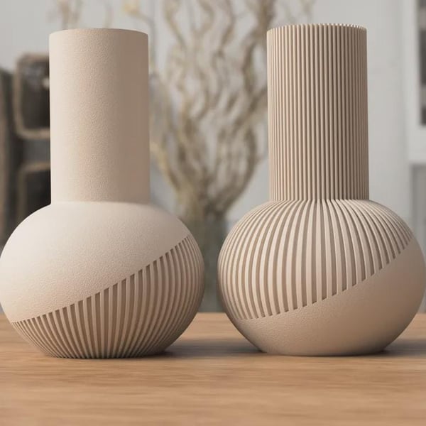 Tama Japandi Vase Modern Ribbed Minimalist Decor