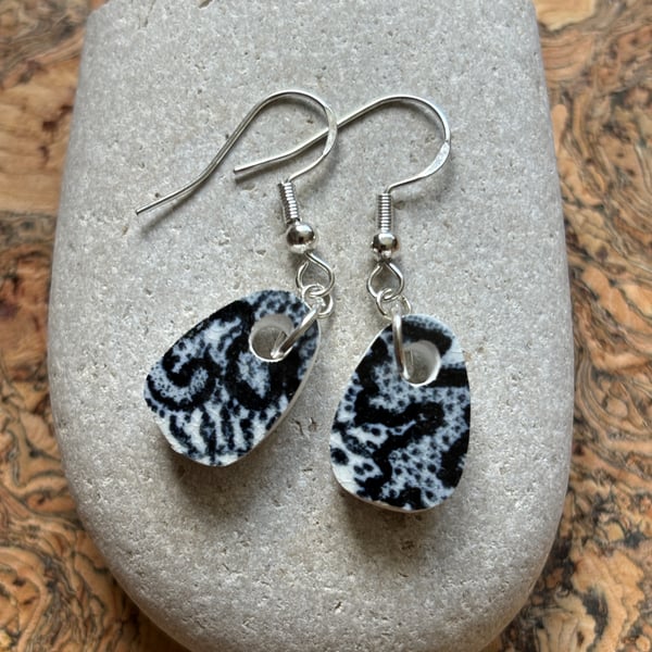 Handmade Ceramic Earrings One of a Kind Drop Earrings Eco Friendly Gifts Vintage