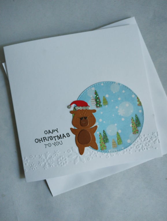 Handmade Capybara Christmas Card - Capy Christmas 