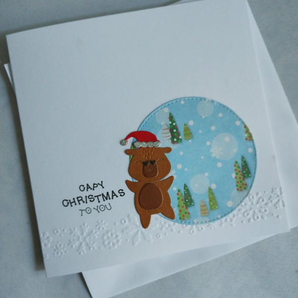 Handmade Capybara Christmas Card - Capy Christmas 