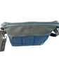 Genuine leather and Harris tweed handbag in grey and blue - Image 6