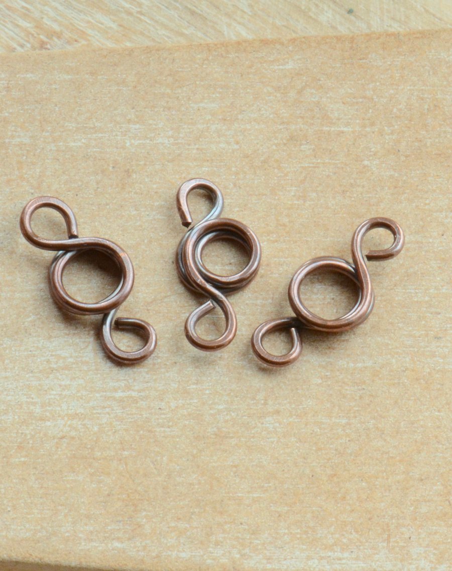 Handmade Oxidised Copper Connector Links