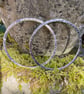 Round oxidised Sterling silver bangle with beaten texture - Image 9