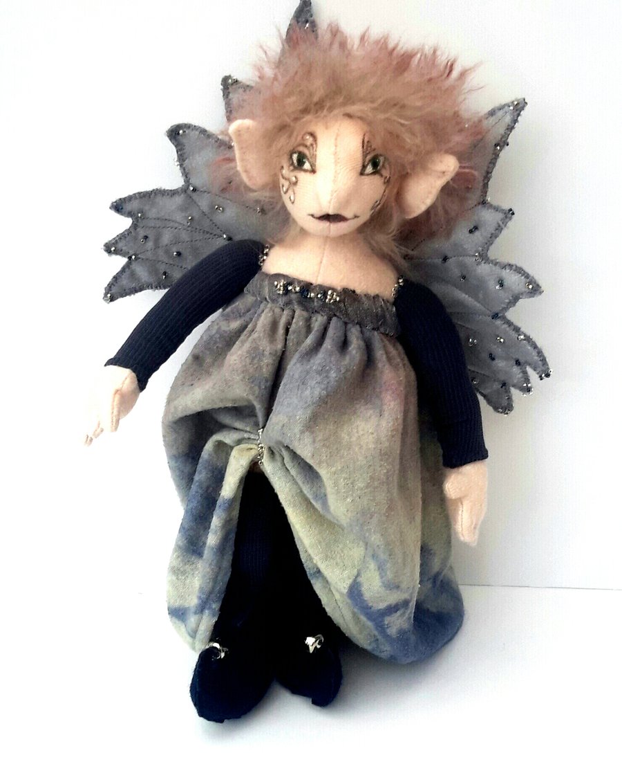 Cloth Art Doll, Elf Fairy Doll, Collectable Fantasy Doll by Bearlescent 